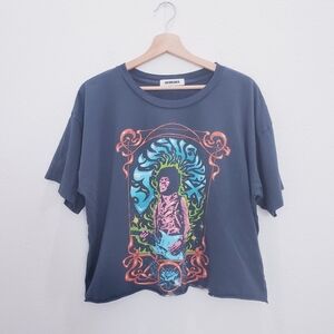 Daydreamer Jimi Hendrix Graphic Cropped Tee Size Large